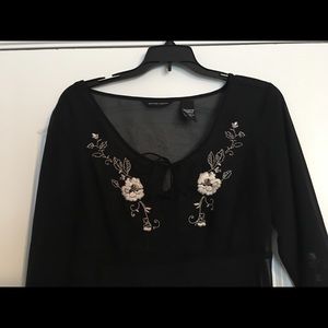 New York & Company sheer dress blouse shirt